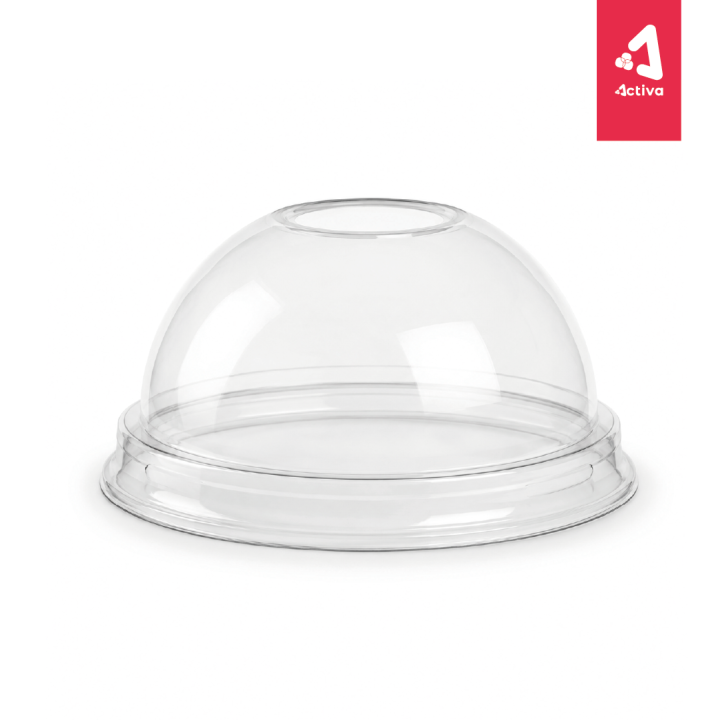TAPA VASO GOLD DOMO SIN PERFORAR PET (50X20)