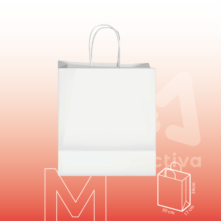 Bolsa Blanca Con Manija M 30x17x34 cm | Activa Industria