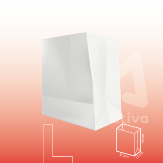 Bolsa de Papel Blanca Sin Manija L 30x17x40 cm