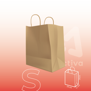 Bolsa Kraft Con Manija S 26x17x34 cm | Activa Industria