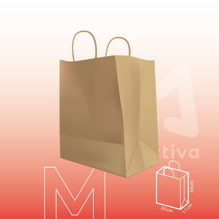Bolsa Kraft Con Manija M 30x17x34 cm | Activa Industria