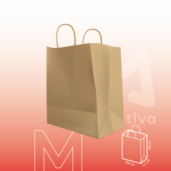 Bolsa Kraft Con Manija M 30x17x34 cm | Activa Industria
